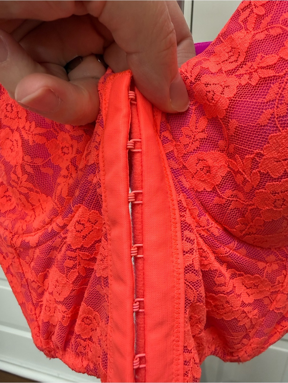 Nanette Lepore Pink & Coral Lace Longline Bustier Bra - Picture 2 of 6